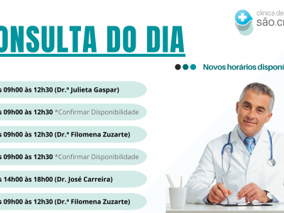 Consulta do Dia - Novos Horários Disponíveis